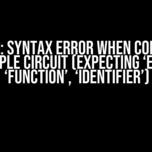 Circom: Syntax Error When Compiling Simple Circuit (Expecting ‘EOF’, ‘function’, ‘IDENTIFIER’)